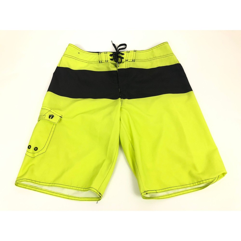 Hang Ten Board Shorts Swim Trunks Men's Size 32 Black green